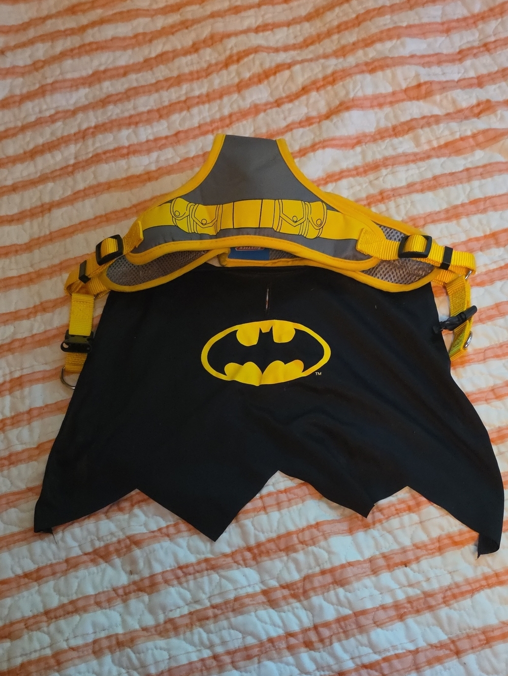 Batman Black and Yellow Dog Harness With Cape with Harness